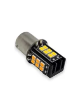 Світлодіодна лампа з цоколем 1156 BAU15s PY21W 24 SMD 2835 12V Жовтий (зі зміщенням) - Зображення 2