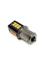 Світлодіодна лампа з цоколем 1156 BAU15s PY21W 24 SMD 2835 12V Жовтий (зі зміщенням) - Зображення 4