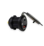 Автомобільна зарядка в прикурювач USB + PD Type-C роз'єм QC 3.0 (швидке заряджання) Синє підсвічування