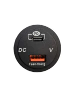 Автомобільна зарядка в прикурювач USB + PD Type-C роз'єм QC 3.0 (швидке заряджання) Синє підсвічування - Зображення 2