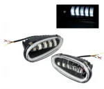 Led ПТФ протитуманні фари Daewoo Lanos Sens. ПТФ 5 лінз 50W з ДХО. Скло знімне. МЕТАЛ. Біле світло+ДХО