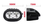 Світлодіодна балка (фара) 2 LED 20W SPOT 9,5*6,5 см - Зображення 6
