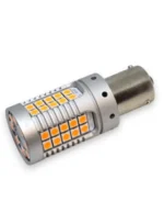 Світлодіодна лампа з цоколем 1156 BAU15s P21W 48SMD 3030 3400Lm 12V Жовтий с обманкою , Зміщений цоколь 150° - Зображення 2