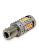 Світлодіодна лампа з цоколем 1156 BAU15s P21W 48SMD 3030 3400Lm 12V Жовтий с обманкою , Зміщений цоколь 150° - Зображення 4