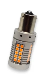 Світлодіодна лампа з цоколем 1156 BAU15s P21W 48SMD 3030 3400Lm 12V Жовтий с обманкою , Зміщений цоколь 150° - Зображення 6