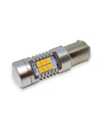 Світлодіодна лампа з цоколем 1156 21SMD 2835 12 V Жовтий з драйвером і лінзою зі зміщеним кріпленням - Зображення 6