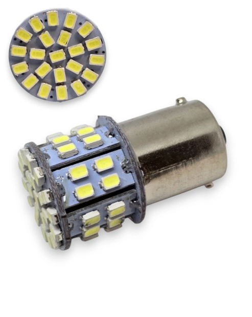 6475258321_svitlodiodna-lampa-z Світлодіодна лампа з цоколем 1156 BA15s P21W 50 SMD 3020 24V Біла - Зображення 1