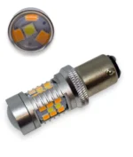 Світлодіодна лампа з цоколем 1157 BA15d P21/5W 28SMD 2835 12V Біла Жовта