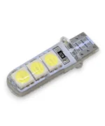 Світлодіодна лампа Т10 (W5W) 6SMD 5050 в силіконі, з обманкою Біла