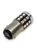 Світлодіодна лампа з цоколем 1157 BA15d P21/5W 33 SMD 2835 12V Червона з лінзою - Зображення 2