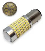 Светодиодная лампа с цоколем 1157 (BAY15d P21/5W) 144 SMD 3014 12V Белая с линзой и драйвером