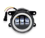 Світлодіодна балка протитуманна фара Led 3 лінзи кругла з ангельськими очима, поворотом і габаритом 90мм - Зображення 2