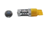 Світлодіодна LED лампа в поворот червоного ліхтаря 7440 T20 W21W W3x16d 80W 16 CREE 12V  з обманкою Жовта - Зображення 2