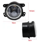 Світлодіодна протитуманні фари Led кругла 4 дюйма (10 см) з ангельськими очками і поворотом - Зображення 5