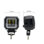 Світлодіодна додаткова протитуманна балка, фара Led ближнє світло квадратна БІЛИЙ ЖОВТИЙ - Зображення 2