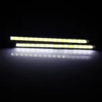Денні ходові вогні DRL ДХО 12V 4 COB 403C Біле світло 105*8мм комплект 2 шт. Метал на двосторонньому скотчі - Зображення 2