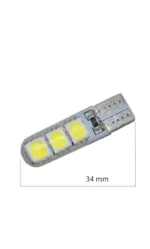 Світлодіодна лампа Т10 (W5W) 6SMD 5050 в силіконі, з обманкою Біла - Зображення 3