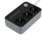 Мережевий фільтр. Переноска подовжувач із захистом від перенапруги 3 розетки європейського типу та 6 USB портів - Зображення 3