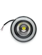 Світлодіодна додаткова протитуманна балка, фара Led дальнє світло кругла 9*5см з ангельським оком 80W - Зображення 5