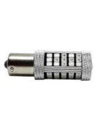 Світлодіодна лампа з цоколем 1156 BAU15s 66SMD 2835 12V Жовта з лінзою, цоколь зі зміщенням 1320Lm - Зображення 3