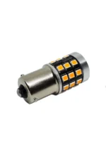 Світлодіодна лампа з цоколем 1156 BAU15s PY21W 33SMD 2835 10-30 V з драйвером, зі зміщеним кріпленням Жовта - Зображення 3