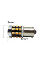 Світлодіодна лампа з цоколем 1156 BAU15s PY21W 33SMD 2835 10-30 V з драйвером, зі зміщеним кріпленням Жовта - Зображення 2