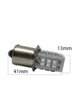 Світлодіодна лампа з цоколем 1156 BA15s P21W 24SMD 2835 12V Червона з драйвером, біполярна - Зображення 3