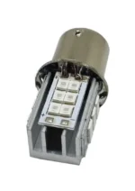 Світлодіодна лампа з цоколем 1156 BA15s P21W 24SMD 2835 12V Червона з драйвером, біполярна - Зображення 5