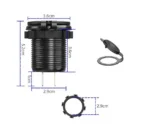 Автомобільний зарядний пристрій 2 USB QC3.0 12-24В врізна розетка, з вольтметром, синє підсвічування - Зображення 3