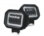 Світлодіодна протитуманна балка (додаткова фара) 4 Led із СТГ 60W 12-30V з ангельським оком ДХВ - Зображення 5