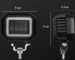 Світлодіодна протитуманна балка (додаткова фара) 4 Led із СТГ 60W 12-30V з ангельським оком ДХВ - Зображення 10