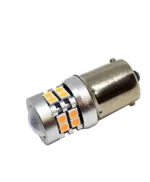 Світлодіодна лампа з цоколем 1156 BAY15s PY21W 19SMD 3030 12V Жовта з обманкою - Зображення 3