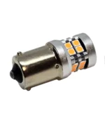 Світлодіодна лампа з цоколем 1156 BAY15s PY21W 19SMD 3030 12V Жовта з обманкою - Зображення 2