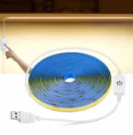 Світлодіодна стрічка COB 5V LED USB світильник з вимикачем та регулюванням яскравості 5 метрів самоклейка - Зображення 5