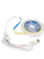 Світлодіодна стрічка COB 5V LED USB світильник з вимикачем та регулюванням яскравості 5 метрів самоклейка - Зображення 2