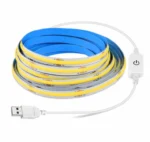 Світлодіодна стрічка COB 5V LED USB світильник з вимикачем та регулюванням яскравості 3 метра Теплий Білий - Зображення 5