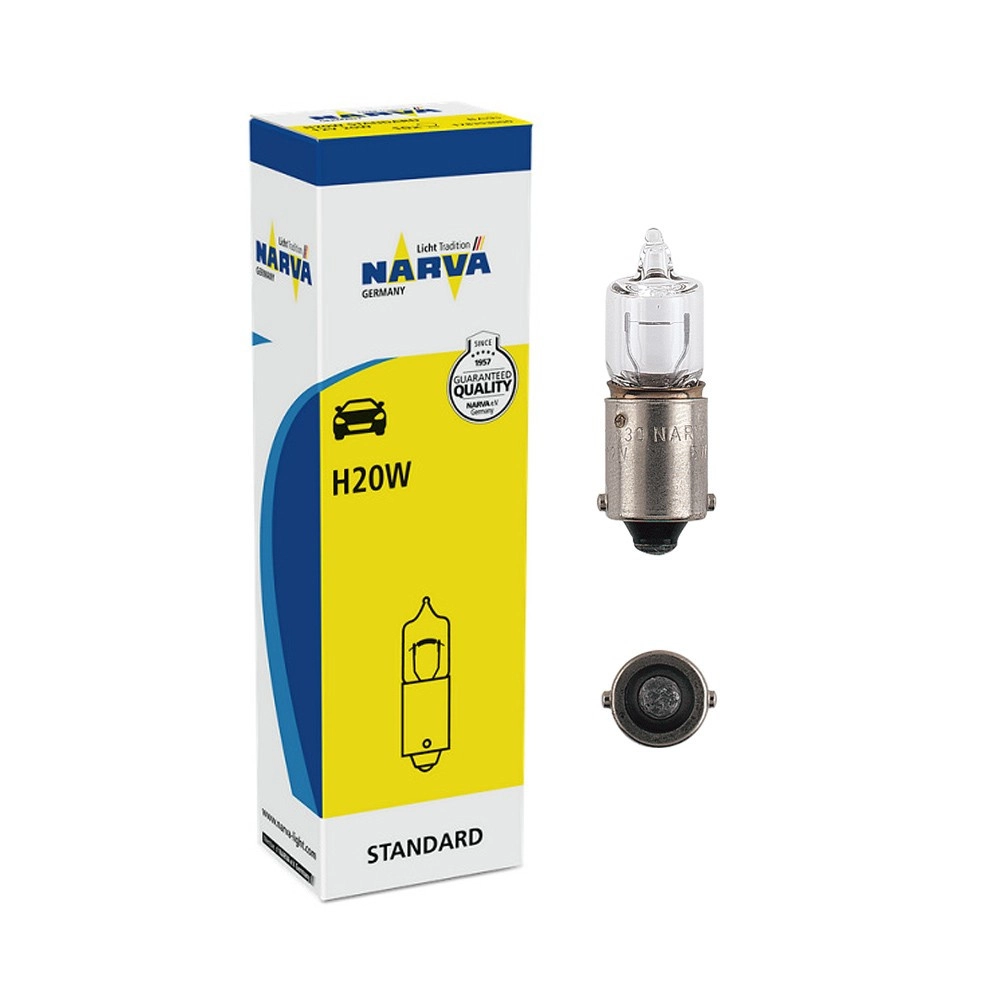 6116057716_lampa-rozzharyuvannya-narva Лампа розжарювання Narva H20W 12V 20W BA9s 17835 - Зображення 1