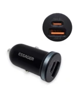 Автомобільний зарядний пристрій Essager USB + Type-C (USB-C) 30W QC PD 3.0 Mini Car Charger 47 * 24мм