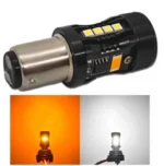 Двокольорова світлодіодна лампа з цоколем BAY15d P21W/5 8PCS 3030 + 2PCS 3570 30W 12V з обманкою Білий Жовтий