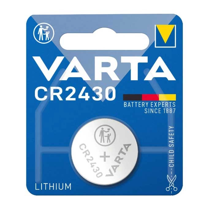 6268260320_batarejka-litiyeva-diskova Батарейка літієва дискова Varta CR2430 Lithium 3V блістер 1шт - Зображення 1