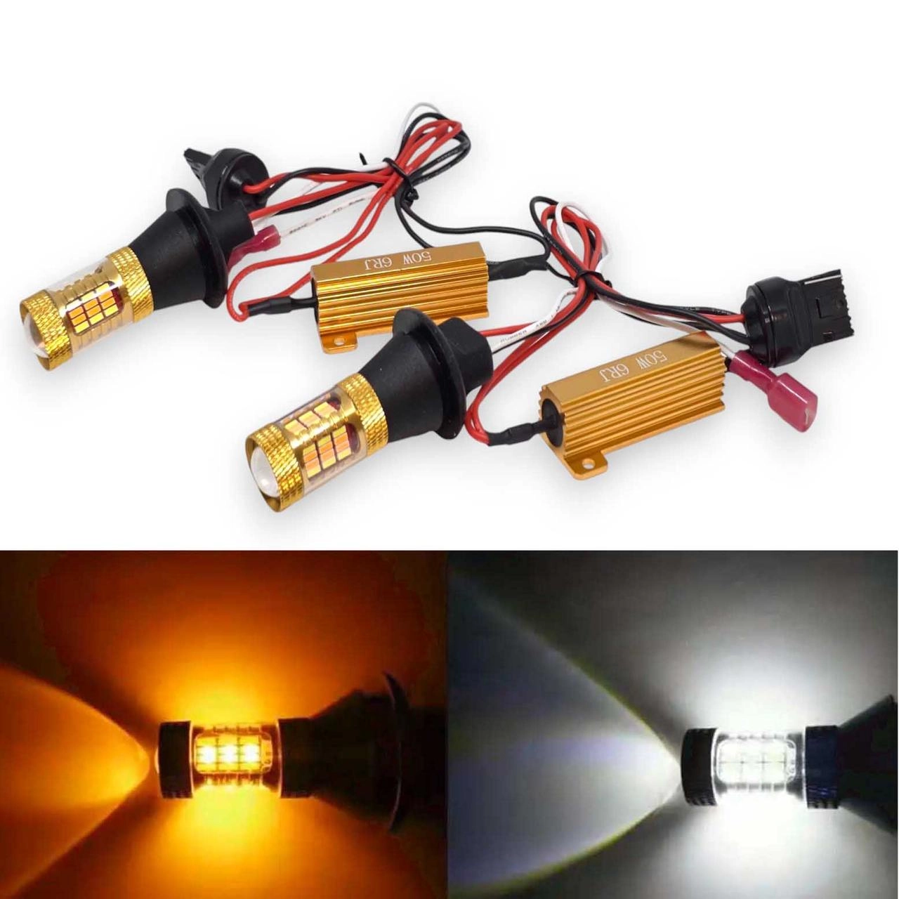 6278630685_dennij-hodovij-vogon Денний ходовий вогонь (ДХО) з функцією поворотів Цоколь WY21W 7440 T20 - Зображення 1