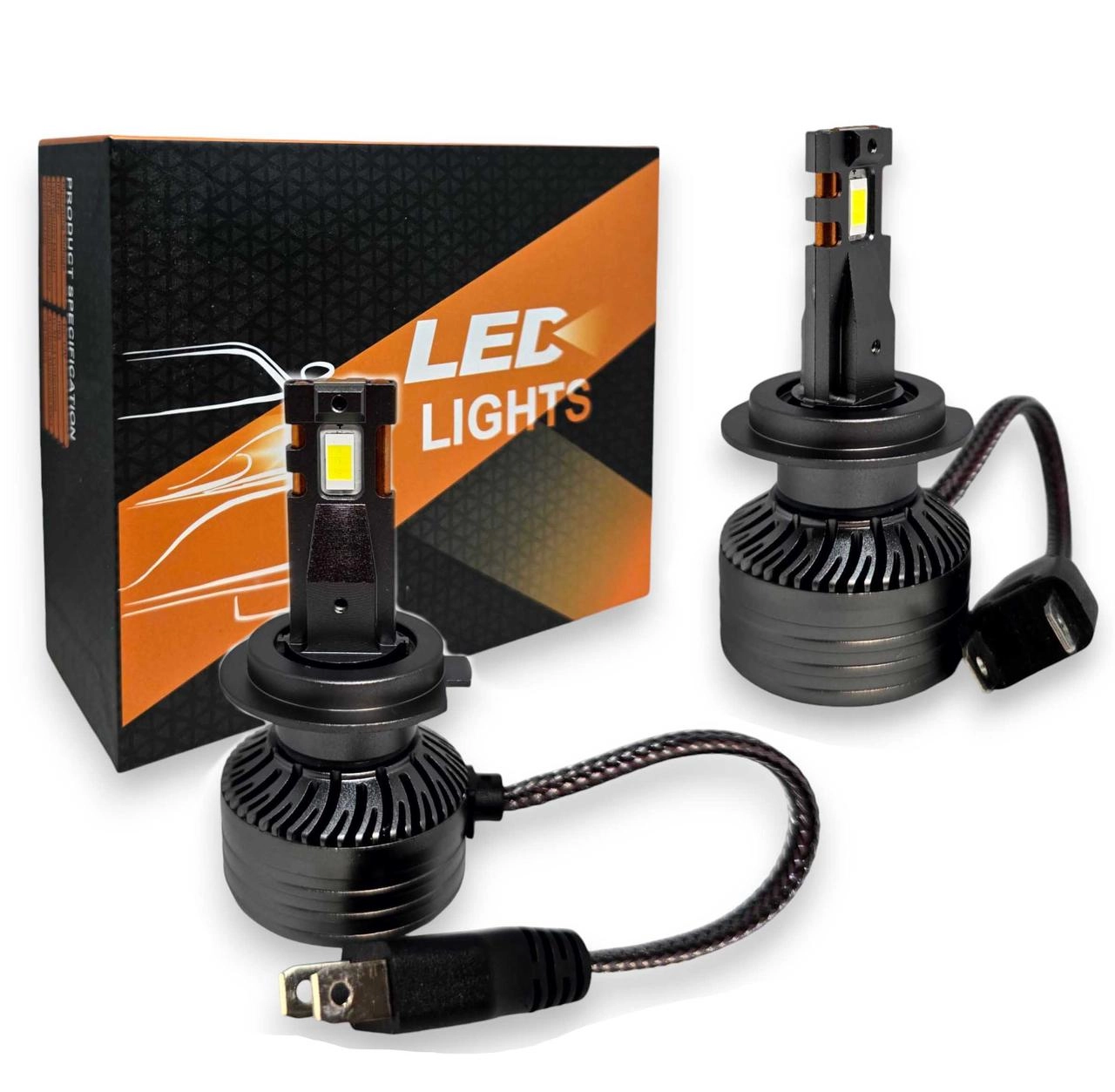 6280437052_avtomobilni-svitlodiodni-lampi Автомобільні світлодіодні лампи з цоколем H7 12PCS 200W 6500K 24000Lm 12V комплект - Зображення 1