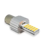 Світлодіодна лампа з цоколем 1156 BA15s PY21W 30 SMD 3030 12-24V Жовта з обманкою - Зображення 3