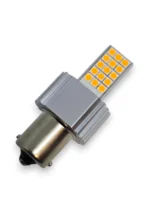 Світлодіодна лампа з цоколем 1156 BA15s PY21W 30 SMD 3030 12-24V Жовта з обманкою - Зображення 6