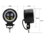 Світлодіодна протитуманна додаткова балка, фара Led ближнє світло кругла з ангельським оком - Зображення 2