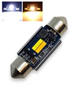 Двоколірна світлодіодна лампа C5W Festoon 2SMD 1860 12V 36мм з обманкою Біле Жовте світло