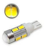 Світлодіодна лампа Т10 (W5W) 10SMD 5630 з лінзою 12V Тепле біле світло
