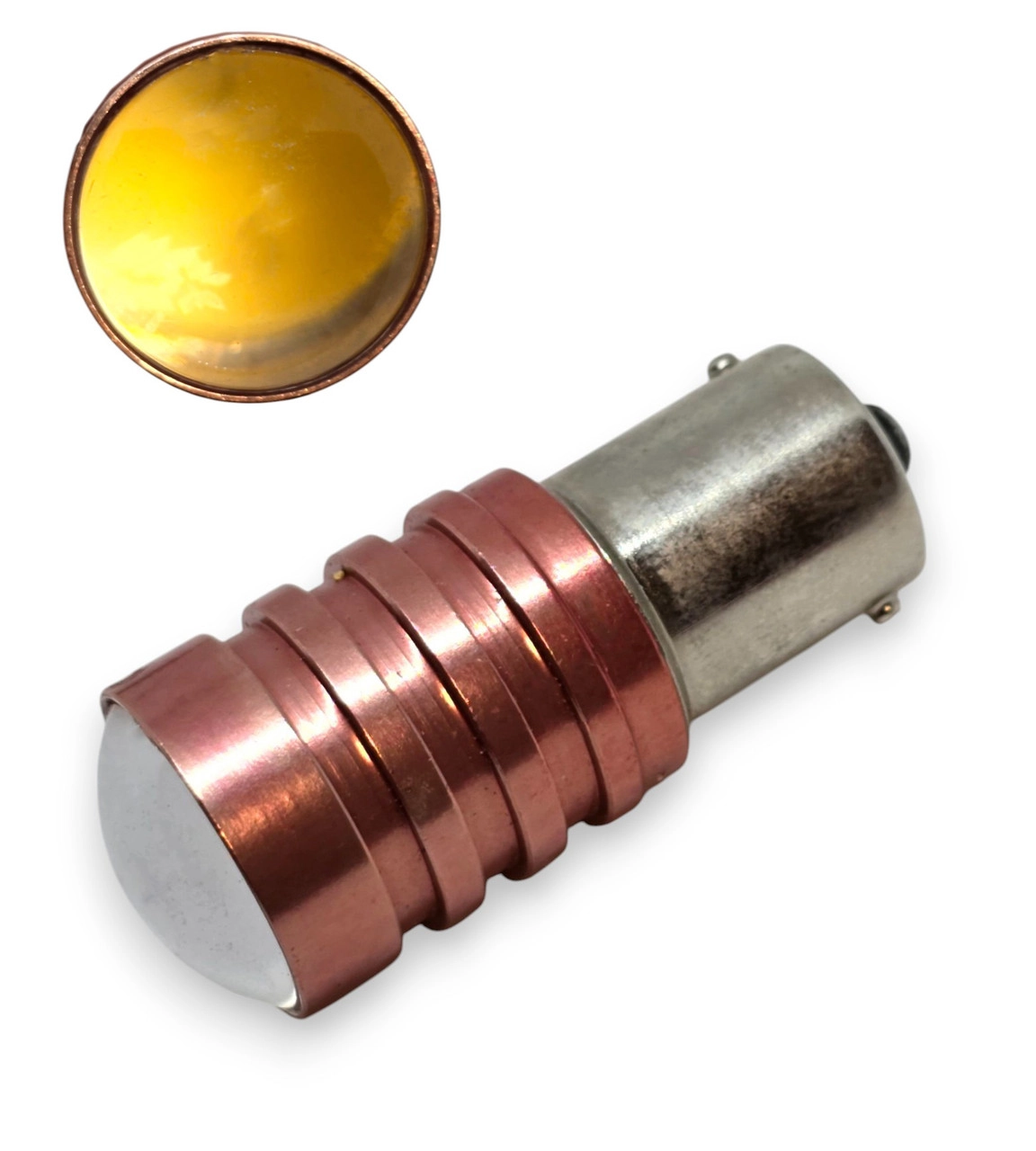 6381833224_svitlodiodna-lampa-z Світлодіодна лампа з цоколем 1156 BA15s P21W 5W 1 COB лінза 12V Біла - Зображення 1