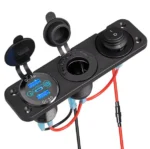 Автомобільна зарядка подвійна USB та PD Type-C розетка панель розеток. Гніздо прикурювача з кнопкою - Зображення 3