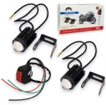 Світлодіодна двокольорова фара Moto LED Mini 12-60V 3000Lm для мотоцикла скутера Білий - Білий